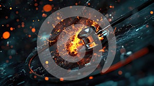 stethoscope cyberpunk style exploded view of a stethoscope