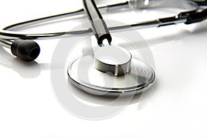 Stethoscope for doctors on white background