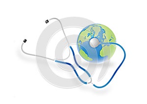 stethoscope and earth photo