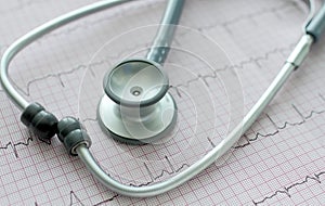Stethoscope on the ECG.
