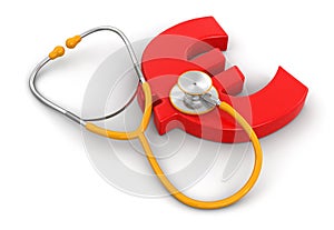 Stethoscope and Euro (clipping path included)