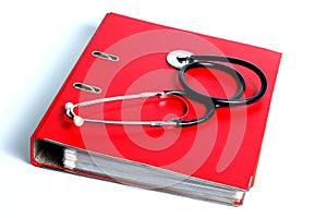 Stethoscope and file folder