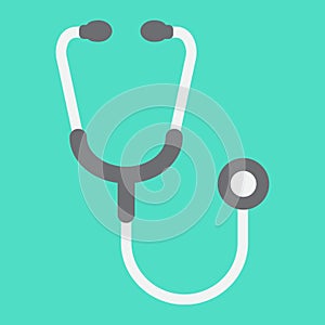 Stethoscope flat icon, medicine