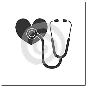 Stethoscope glyph icon