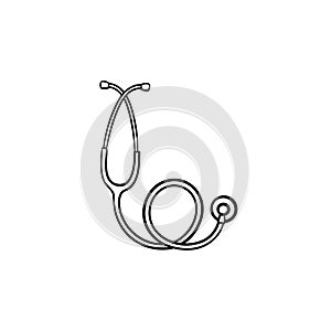 Stethoscope hand drawn outline doodle icon.