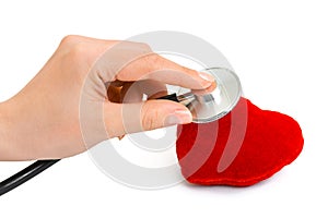 Stethoscope in hand and heart