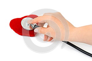 Stethoscope in hand and heart