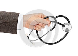 Stethoscope in hand