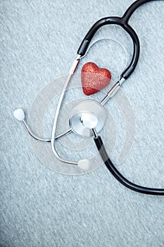 Stethoscope and heart photo