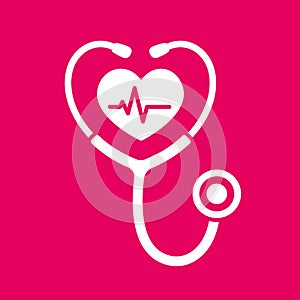 Stethoscope heart icon