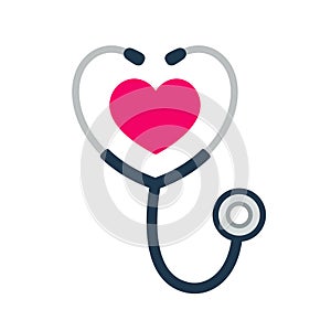 Stethoscope heart icon photo