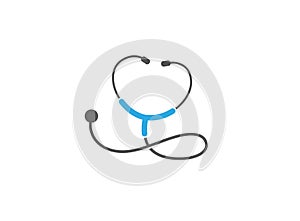 Stethoscope for heart rate examination Logo