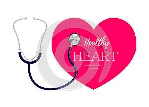 stethoscope and heart. Symbol of cardiology. world health heart day