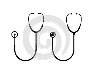 Stethoscope Icon, Black Stethoscope Vector Illustration