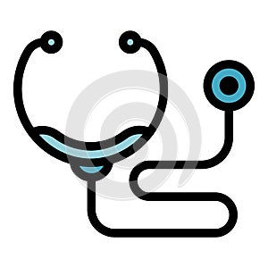 Stethoscope icon color outline vector