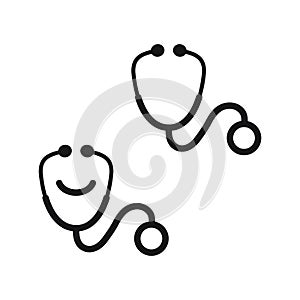 Stethoscope icon, equipment for doctors sign icon isolated vector illustration