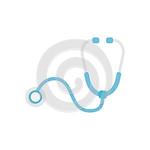 Stethoscope icon in flat style. Heart diagnostic vector illustration on isolated background. Medicine sign business concept