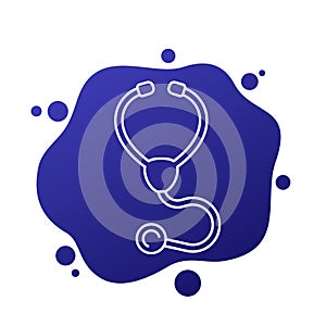 stethoscope icon, line vector design