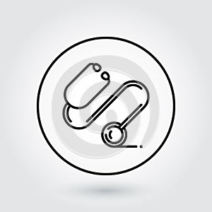 Stethoscope icon in outline style. Medical concept