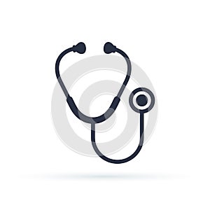 Stethoscope icon in trendy flat style isolated on background. Symbol for your web site design. Medical and Health photo