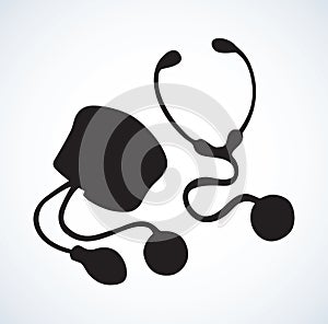 Stethoscope icon. Vector drawing