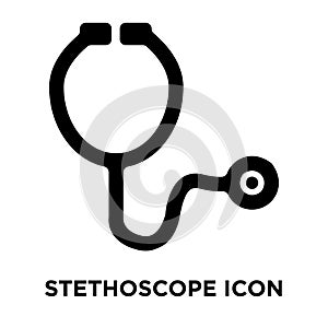 Stethoscope icon vector isolated on white background, logo concept of Stethoscope sign on transparent background, black filled