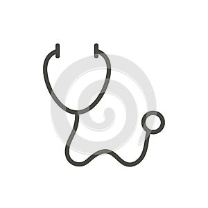 Stethoscope icon vector. Line diagnostic tool symbol isolated. Trendy flat medical outline ui sign