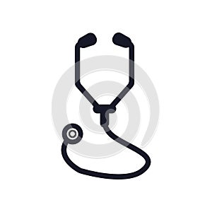 Stethoscope icon vector sign and symbol isolated on white background, Stethoscope logo concept