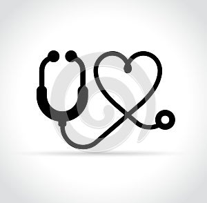 Stethoscope icon on white background