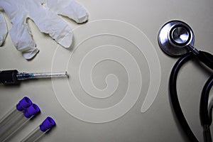 Stethoscope isolated isolated on office desk. Healthcare/Medical concept