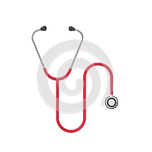 Stethoscope isolated vector illustration, flat cartoon medical device clipart