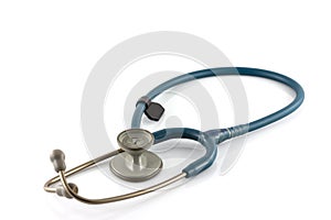 Medical stethoscope is isolated photo