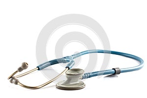 Medical stethoscope is isolated photo