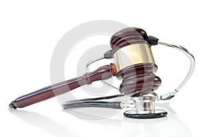 Stethoscope and judges gavel