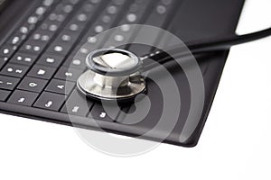 Stethoscope on keyboard