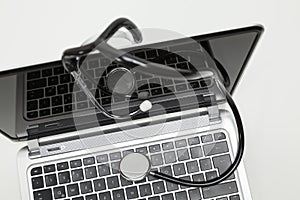 Stethoscope and laptop