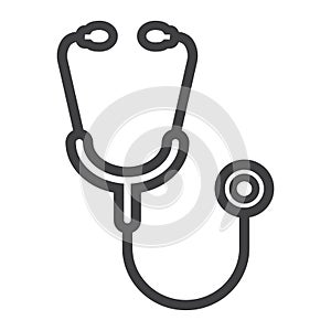 Stethoscope line icon, medicine