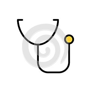 stethoscope lineal color vector icon