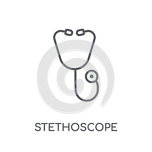 Stethoscope linear icon. Modern outline Stethoscope logo concept