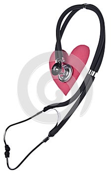 Stethoscope Listens to a Heart