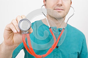 Stethoscope male nurse