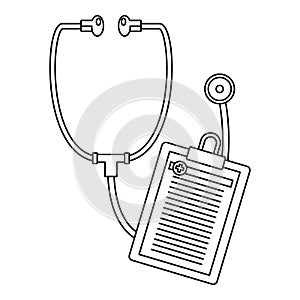 Stethoscope, medical icon, outline style