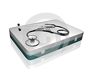 Stethoscope and Medical Kit photo