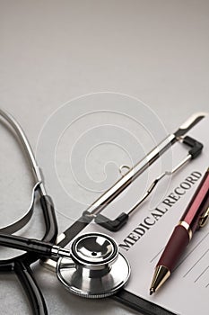 Stethoscope and medical record