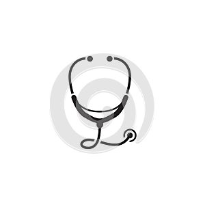 Stethoscope and Medical Services Icon. Flat Design