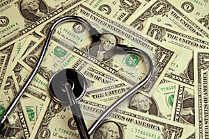 Stethoscope on Money