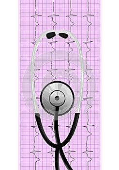 Stethoscope over ecg