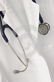 Stethoscope Over Lab Coat