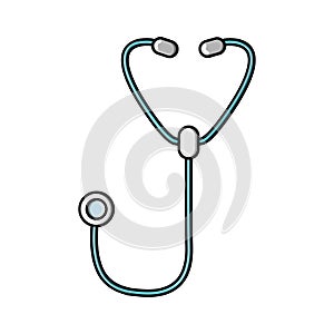 Stethoscope, phonendoscope medical to listen to the lungs and examine the patient`s heart by a general practitioner icon