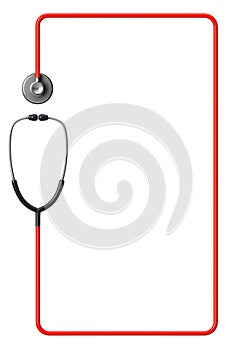 Stethoscope in red as frame photo